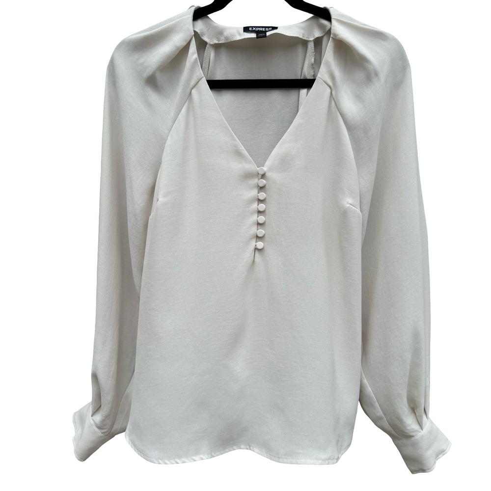 Express Coquette Renaissance Fair Bishop Sleeve Blouse Romantic Feminine Ivory S
